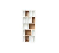 Bibliothèque modulable blanche et finition bois clair chêne L85 cm JAZZ
