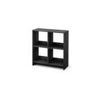 Bibliothèque modulable Iris Ohyama WOS-4 en bois noir - 4 étagères - L26.5 x P68.9 x H75.8 cm
