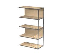 Bibliothèque module suivant Cassandra L.90 x H.161 cm - Chêne et Anthracite