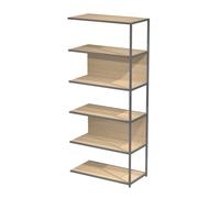 Bibliothèque module suivant Cassandra L.90 x H.200 cm - Chêne/Anthracite