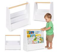 Bibliothèque Montessori pour enfants, étagère à livres et rangement à 2 niveaux, blanche, ECOTOYS
