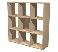 Bibliothèque multicases Classic - 9 cases - Chêne