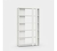 Bibliothèque murale de salon de bureau design moderne blanc Kato B Small