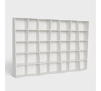 Bibliothèque murale de salon et bureau design blanc moderne Trek 7