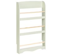 Bibliothèque Murale en Bois de Pin MDF Suspendue 3 Etages Chambre Enfant Vert