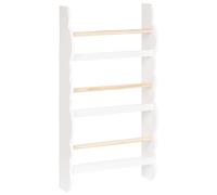 Bibliothèque Murale en Bois de Pin MDF Suspendue 3 Etages Meuble Chambre Enfant