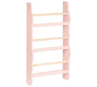 Beliani Bibliothèque Murale en Bois de Pin MDF Suspendue 3 Etages Meuble Chambre Enfant Rose Pastel Rigolet