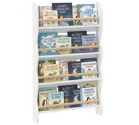 AIYAPLAY Bibliothèque Murale pour Enfant,Rangement Livre 4 Niveaux, Blanc | Meuble de Rangement à Fixer au Mur, Étagère Chambre Enfant, pour Salle de Jeux, Chambre