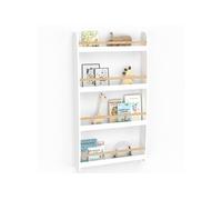 IDMARKET Bibliothèque murale enfant PAULETTE 4 étagères blanc et bois