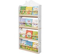 Bibliothèque murale pour enfants, blanche, en forme de maison