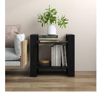 vidaXL Bibliothèque Séparateur de pièce Bois massif Noir 60x35x57 cm