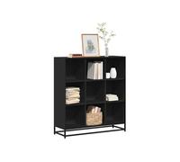vidaXL Bibliothèque noir 97,5x33x107,5 cm bois d'ingénierie et métal