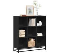 vidaXL Bibliothèque 97,5x33x107,5 cm bois d'ingénierie et métal Noir