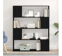 Bibliothèque Noir Chêne 100x24x124 cm en bois d ingénierie