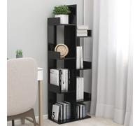 Bibliothèque noire 48 x 25,5 x 140 cm avec 8 compartiments pour un rangement peu encombrant