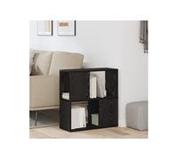 Bibliothèque Noire en Chêne 60x24x63 cm en Bois d Ingénierie