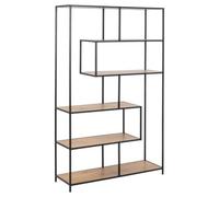 Bibliothèque ouverte 5 étagères design industriel Beige, L. 114 x l. 35 x H. 185 cm, SIREINE