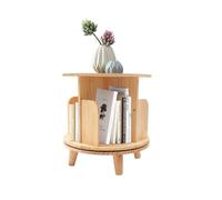 Bibliothèque pivotante à 1 niveau, étagère de rangement à 360 degrés, bibliothèque multifonctionnelle en bois massif, étagère à livres empilable, 46 x 46 x 41 cm, pour bibliothèque, chambre à coucher