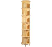 Bibliothèque pivotante à 360° - Bibliothèque pour enfants et rangement de livres, 6 niveaux - Grande capacité - Bois - Autoportante - Blanc
