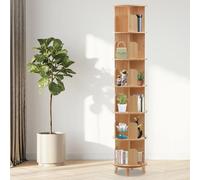 Bibliothèque pivotante - Étagère à 6 niveaux - Cylindrique - Pivotante à 360° - Bois de pin - Autoportante - Hauteur des étagères 31 cm - Kaki