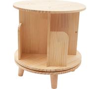 Bibliothèque pivotante - Étagère sur pied - Rotation 360° - Cylindrique - Bois de pin - 46×46×31 cm - Capacité de charge 50 kg - Couleurs bois