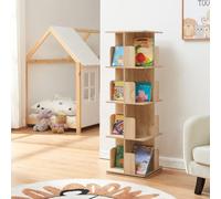 Bibliothèque pivotante 'Talöpintaa' 129 x 40 x 40 cm Étagère pour enfants avec 4 niveaux, aspect chêne