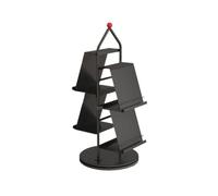 Bibliothèque Porte-revues en acier au carbone, étagère rotative créative(Black)