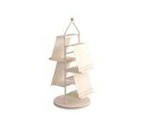 Bibliothèque Porte-revues en acier au carbone, étagère rotative créative(White)