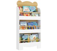 Bibliothèque pour enfant - AIYAPLAY - 3 niveaux - motif d'ours - pour salle de jeux, chambre d'enfant - bois naturel