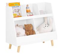 Bibliothèque pour enfants - 5 compartiments - Pieds en bois massif - Étagère de rangement