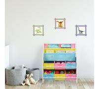 Bibliothèque pour enfants avec 6 boîtes de rangement en tissu