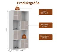 Bibliothèque pour enfants avec armoire - 8 bacs de rangement - 4 portes - Structure en bois - Pour le salon - À monter - Blanc crème