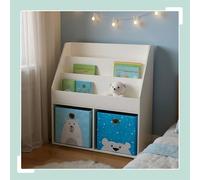 Bibliothèque pour enfants avec boîtes et étagères en tissu
