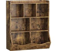 Bibliothèque pour enfants avec compartiments - Bibliothèque à 3 étages pour livres et jouets - 6 à 9 compartiments - Bois - Pour chambre d'enfant/salle de jeux - Rouge vin