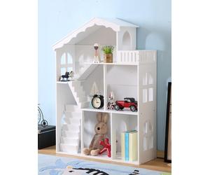 Bibliothèque pour enfants avec étagère en forme de maison pour jouets 2 en 1 LULILO CALLA 116 cm XXL
