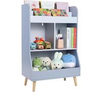 Bibliothèque pour enfants avec rangement des jouets - Étagère pour enfants - 5 étagères, MDF/panneau de particules, 62×34×93,5 cm, montage nécessaire - Bleu clair