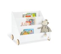 Bibliothèque pour enfants avec roulettes 'Lasse', blanc