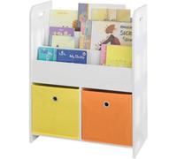 Bibliothèque pour enfants avec tiroirs de rangement et compartiments en tissu pour les jouets