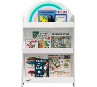 Bibliothèque pour enfants - Bibliothèque Montessori - Chambre d'enfant - Rangement de livres - Présentation des livres en façade - 97,5 x 60 x 12,5 cm - Blanche