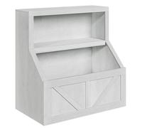 Bibliothèque pour enfants et rangement pour jouets - Étagère/armoire - En bois - Système anti-basculement - Plusieurs compartiments et étagères - Pour la salle de jeux ou la chambre - Blanc vintage