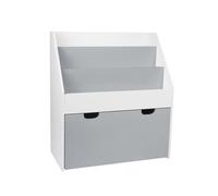Bibliothèque pour enfants Étagère à jouets avec 3 compartiments et coffre à jouets extractible avec roulettes