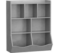 Bibliothèque pour enfants - Étagère à livres et jouets à 3 niveaux - 6 à 9 compartiments - Bois - À monter soi-même - Pour chambre d'enfant/salle de jeux - Rouge bordeaux