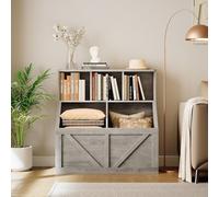 Bibliothèque pour enfants Étagère pour enfants avec 3 étagères Étagère de jouets Armoire en bois pour chambre d'enfant - Pour ranger les jouets, les peluches Gris
