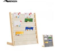 Bibliothèque pour enfants-MENGDA-6 étagères-Étagère de rangement pour jardin d'enfants-Faible encombrement-Bois massif-Solide