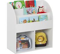 Bibliothèque pour enfants Relaxdays, dimensions : 78,5 x 72 x 33,5 cm, 5 étagères ouvertes pour les livres, bibliothèque pour enfants, étagère pour enfants, blanche