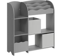 Bibliothèque pour Enfants - SONGMICS - Étagère de Rangement 3-en-1 - Gris Tourterelle