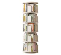 Bibliothèque rotative à 3/4/5 niveaux - Design anti-chute multifonctionnel - Rangement peu encombrant pour bureau, salon et chambre à coucher - Finition blanche élégante parfaite pour la maison