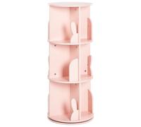 Beliani Bibliothèque Rotative à 3 Niveaux en MDF en Forme de Lapin Chambre Enfant Rose Pastel Caney