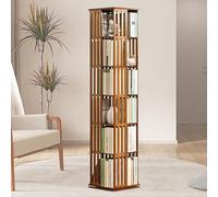Bibliothèque rotative à 360°, bibliothèque d'angle haut avec 5/6 niveaux de rangement pour la maison, le bureau, étagère d'affichage peu encombrante