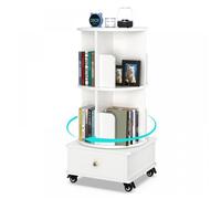 Bibliotheque Rotative à 360 degrés - MIPAN - Bibliothèque tournante avec Roulette - Pour Enfants et Adultes - 40x40x88.5cm
